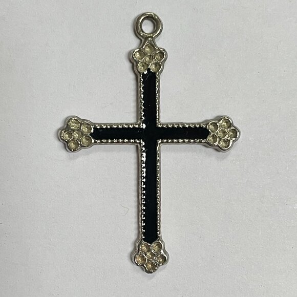 Vintage Silver Cross pendant Vintage Cross 1 3/4”x 1 1/4” - Picture 3 of 9